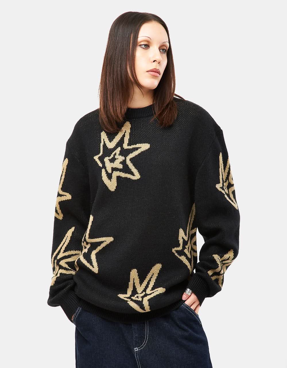 Route One Sparks Knitted Sweater - Black/Natural - Image 7