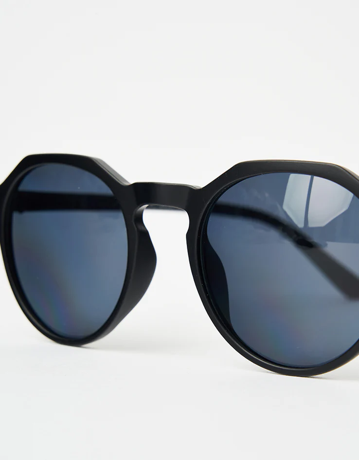 Route One Square Topped Sunglasses - Black (Blue Lens) - Image 5