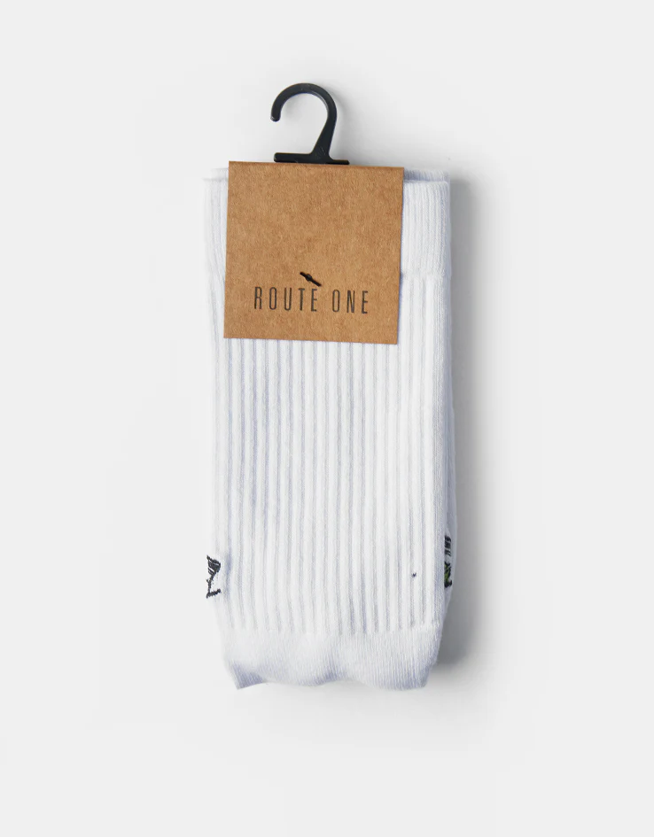 Route One Stash Crew Socks - White - Image 2