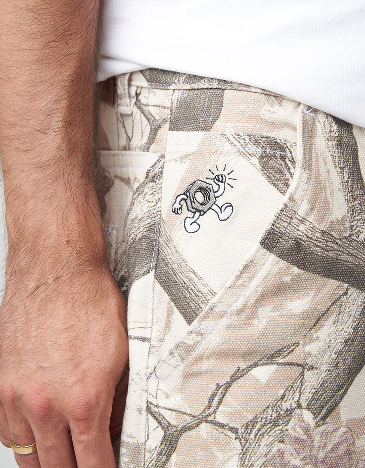 Route One Super Baggy Canvas Shorts - Tree Camo (Brown) - Image 5