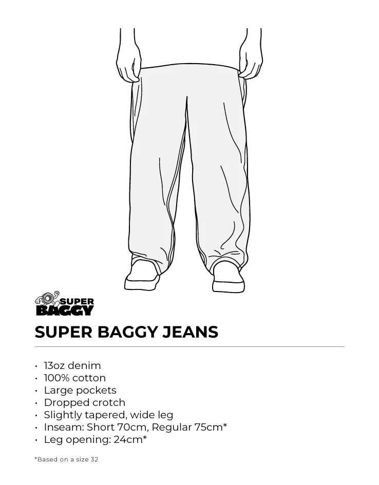 Route One Super Baggy Denim Jeans - Dark Wash - Image 11
