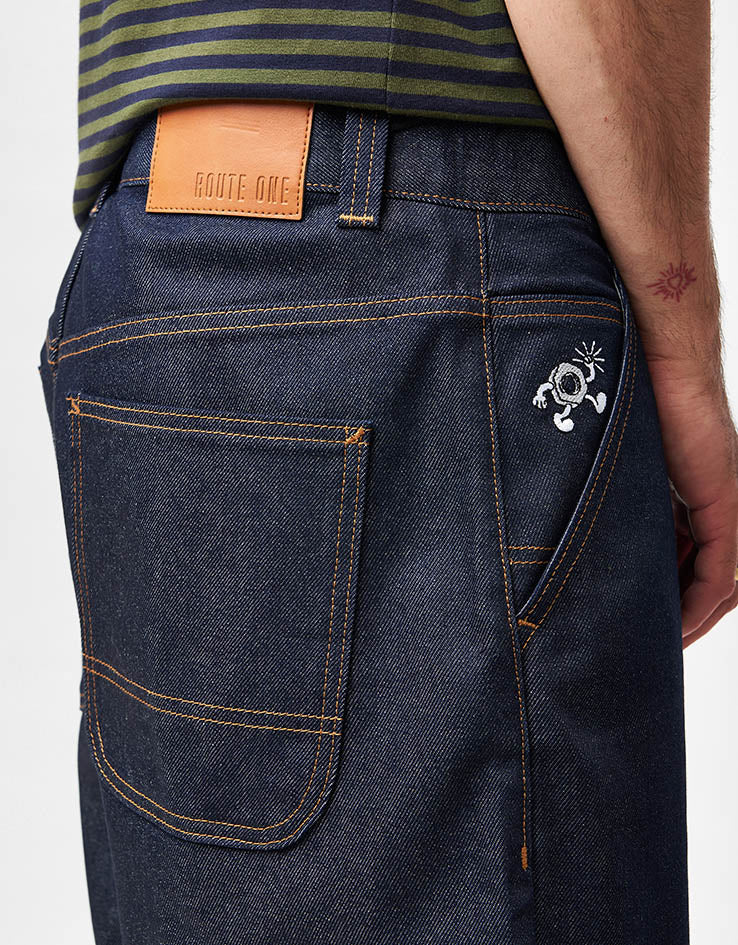 Route One Super Baggy Jorts - Raw Denim - Image 5