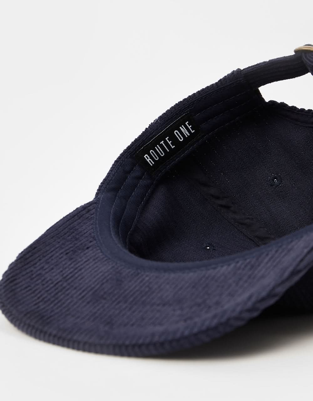 Route One Unstructured Cord 6 Panel Cap - Navy - Image 4