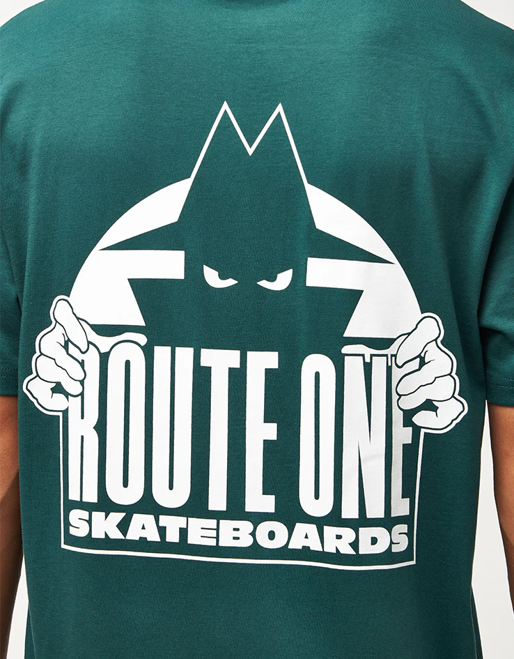 Route One Villain Organic T-Shirt - Glazed Green - Image 3