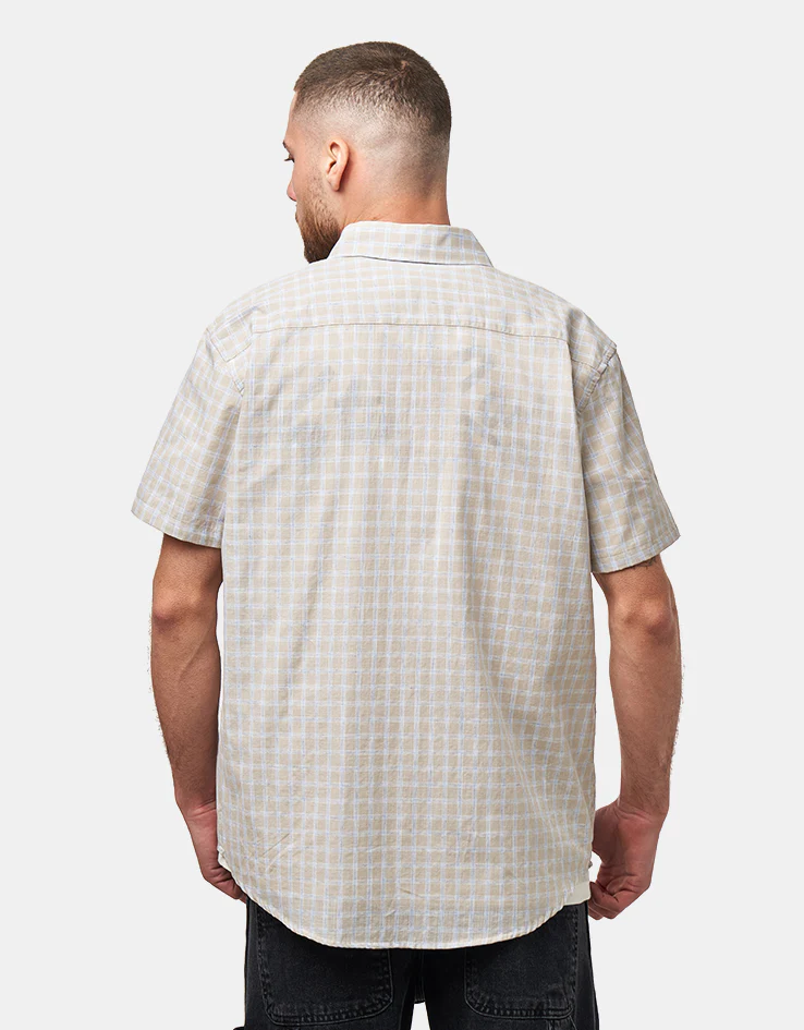 Route One Walter S/S Plaid Shirt - Beige - Image 3