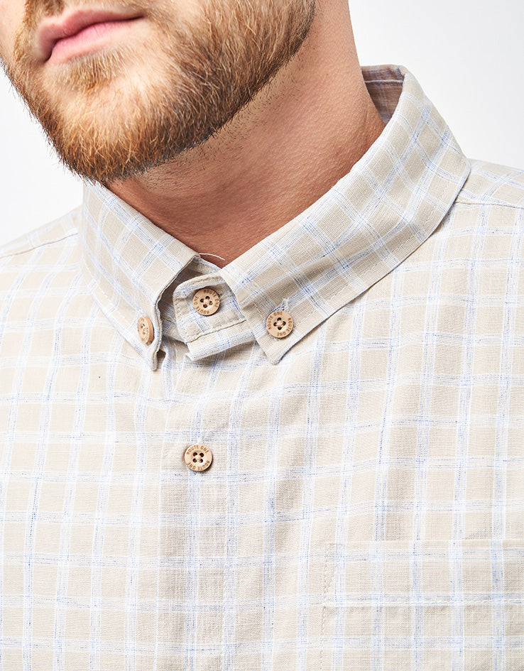 Route One Walter S/S Plaid Shirt - Beige - Image 4