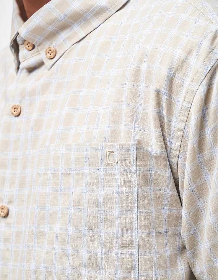 Route One Walter S/S Plaid Shirt - Beige - Image 5
