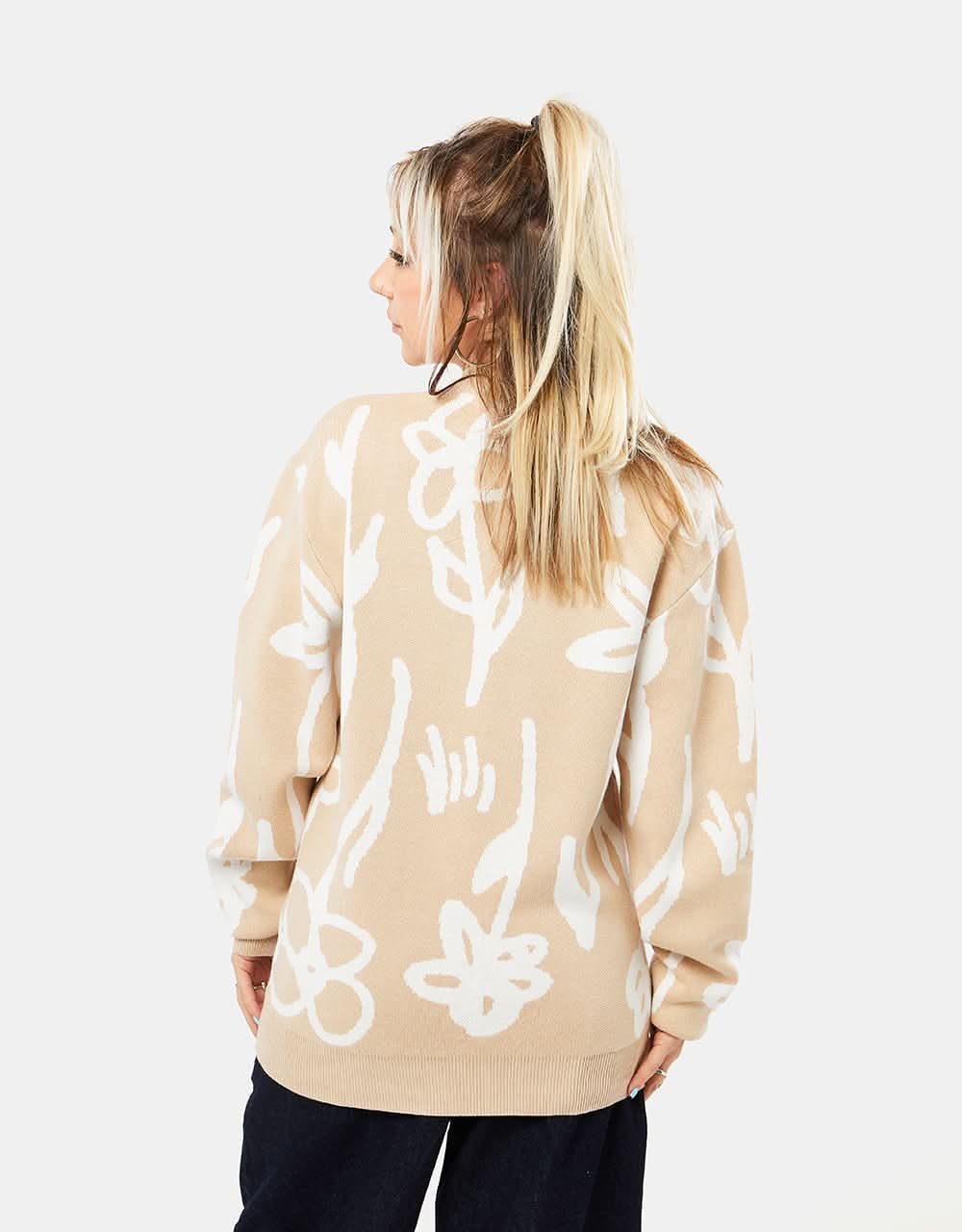 Route One Wildflower Knitted Sweater - Ivory Cream/White - Image 9