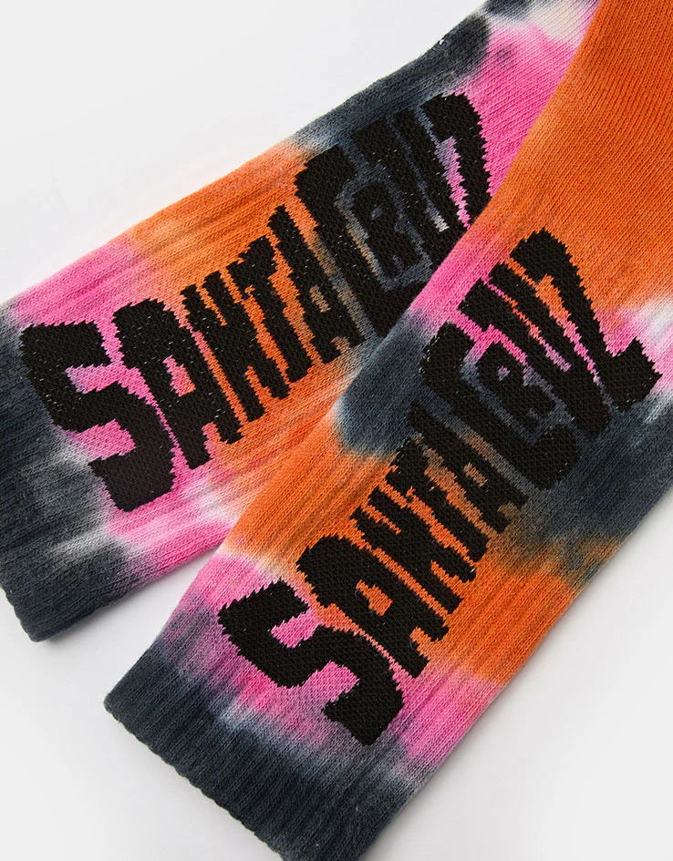 Santa Cruz Ad Rip Crew Socks - Pink Tie Dye - Image 4