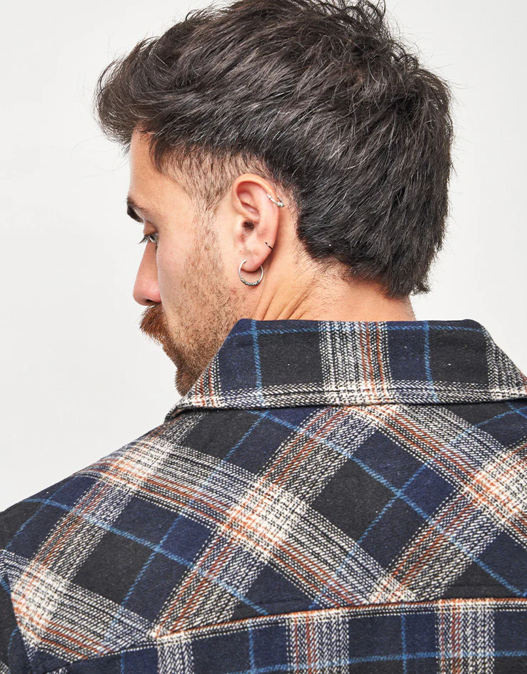 Santa Cruz Apex L/S Shirt - Navy Check - Image 5