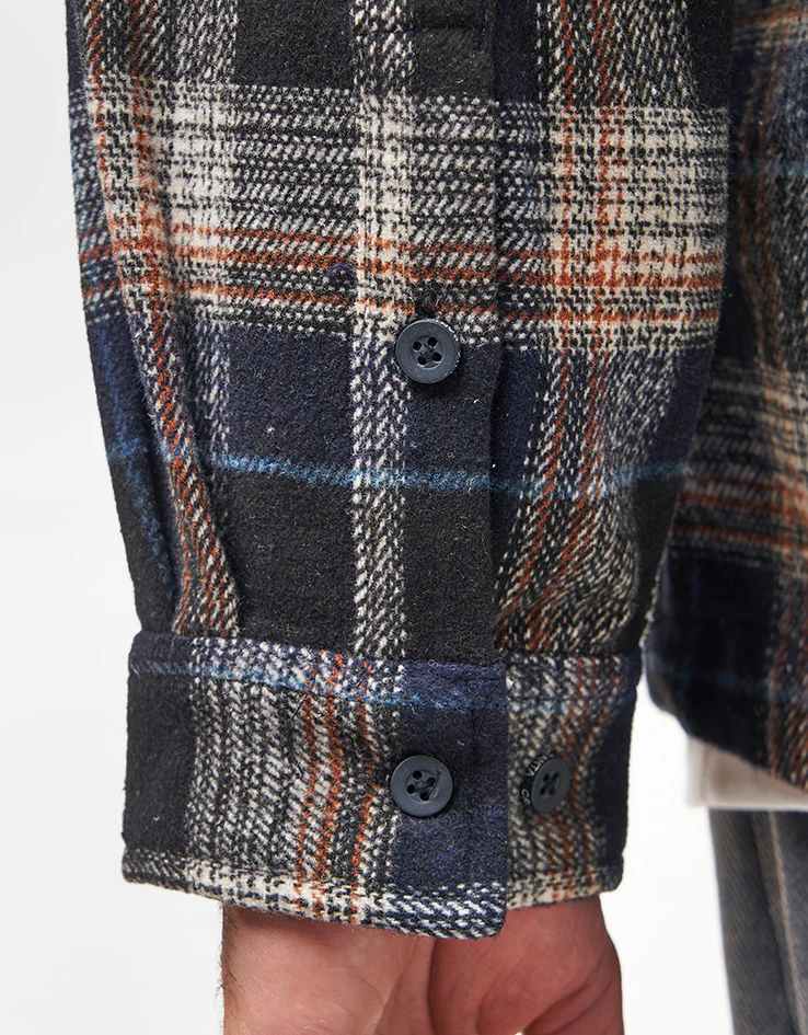 Santa Cruz Apex L/S Shirt - Navy Check - Image 6