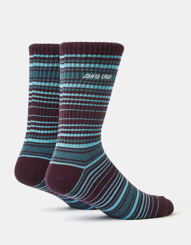 Santa Cruz Classic Strip Stripe Socks - Dark Cherry Stripe - Image 3
