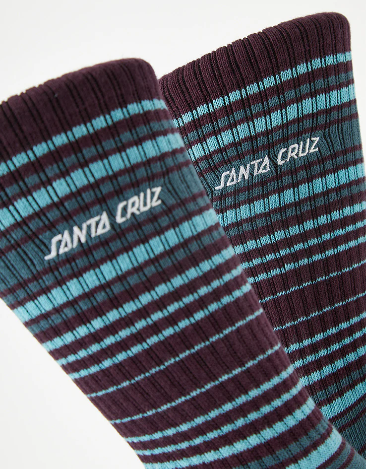 Santa Cruz Classic Strip Stripe Socks - Dark Cherry Stripe - Image 4