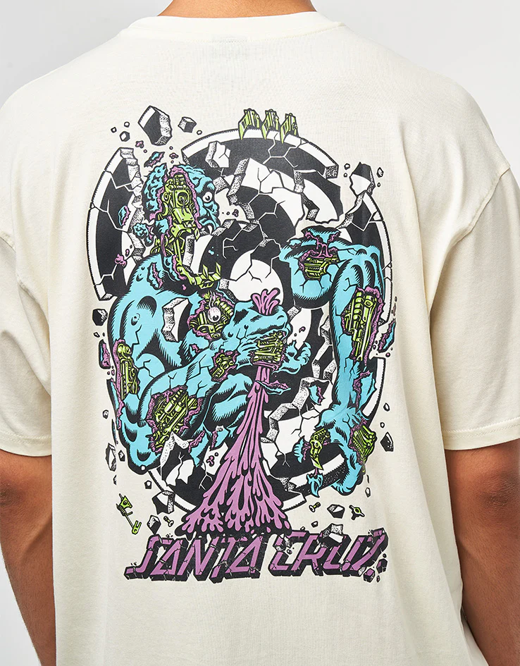 Santa Cruz Roskopp Dissect Strip T-Shirt - Unbleached Cotton - Image 3