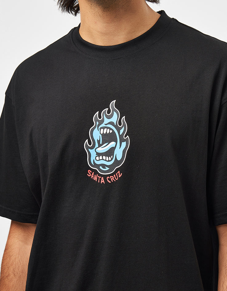 Santa Cruz Screaming Flame Front T-Shirt - Black - Image 3