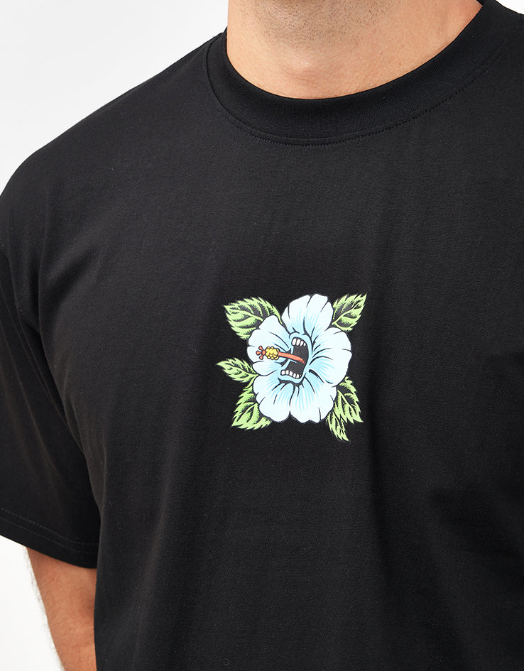 Santa Cruz Screaming Hibiscus Front T-Shirt - Black - Image 3
