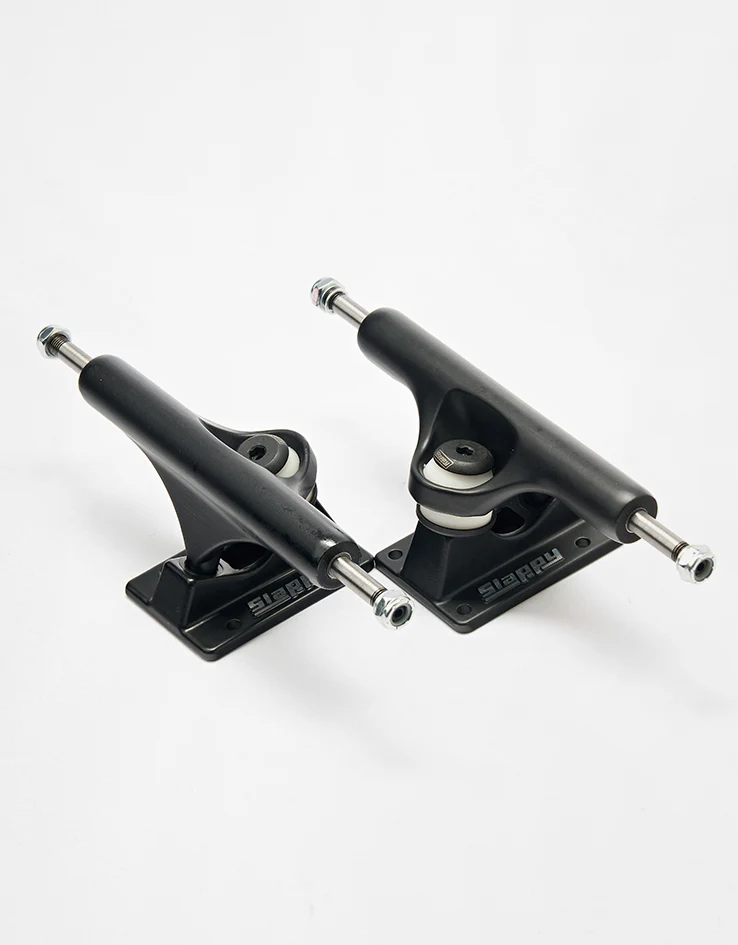 Slappy Inverted Hollow Lights Skateboard Trucks - Matte Black/Black Gold (Pair) - Image 2