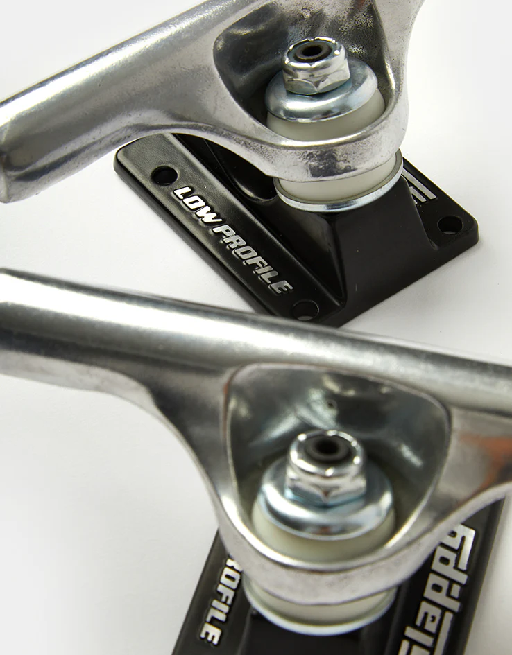 Slappy ST1 Hollow Low Profile Skateboard Trucks - Polished/Black (Pair) - Image 4