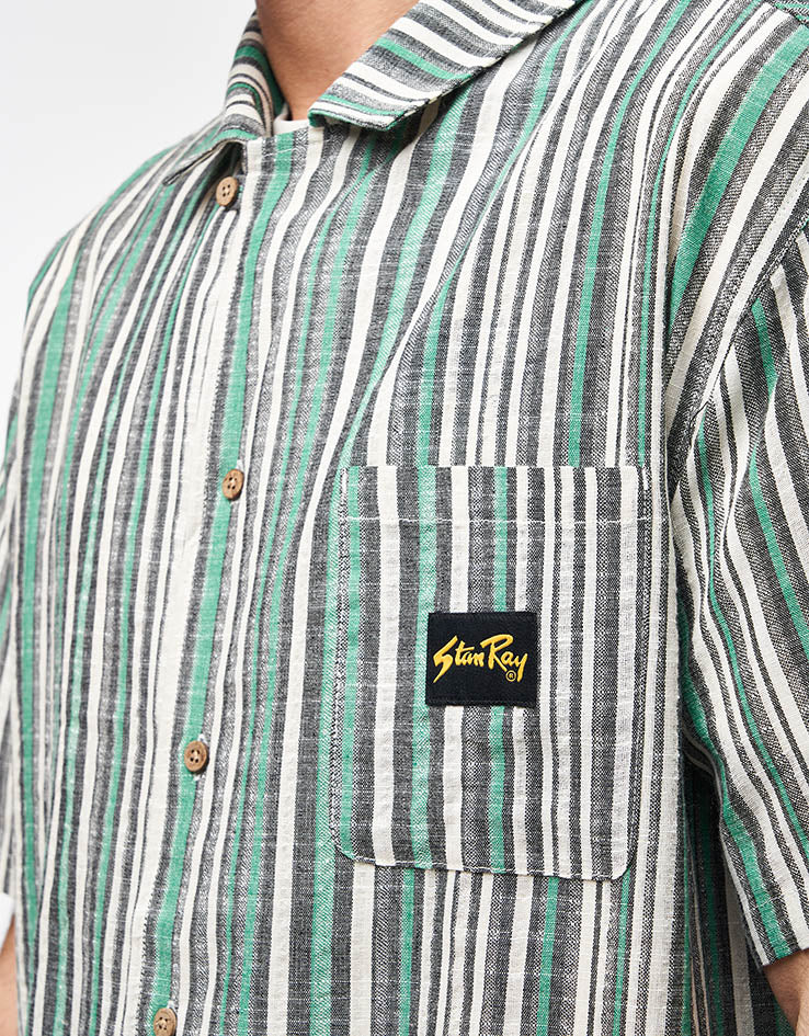 Stan Ray Tour S/S Shirt - Black/Green Stripe - Image 4