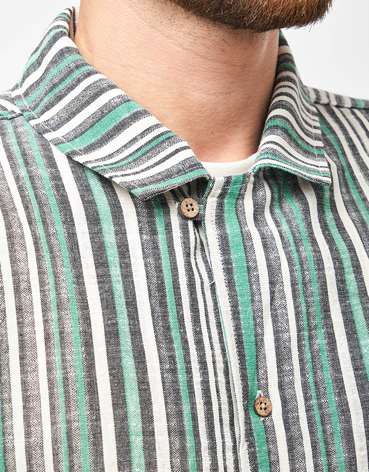 Stan Ray Tour S/S Shirt - Black/Green Stripe - Image 5