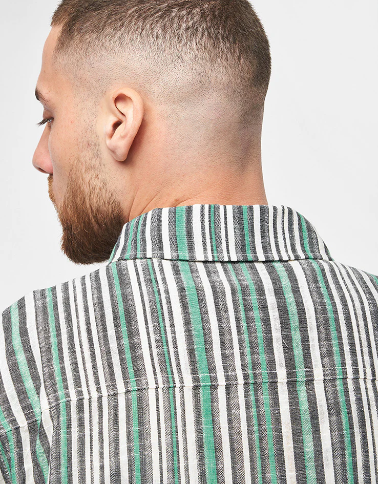 Stan Ray Tour S/S Shirt - Black/Green Stripe - Image 6