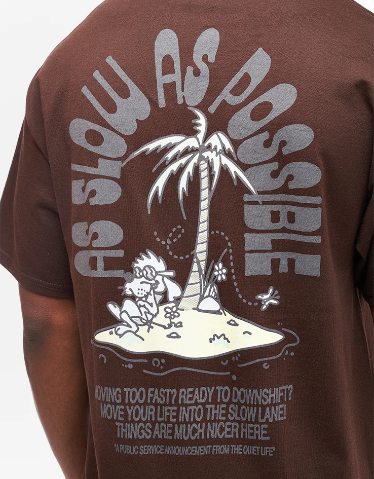 The Quiet Life As Slow As Possible T-Shirt - Dark Brown - Image 3
