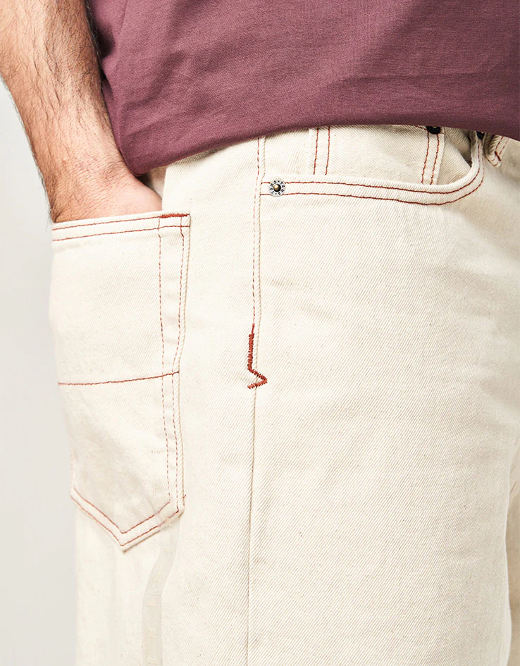 Vans Check-5 Baggy Denim Shorts - Natural Seed - Image 5