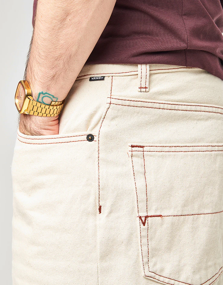 Vans Check-5 Baggy Denim Shorts - Natural Seed - Image 6