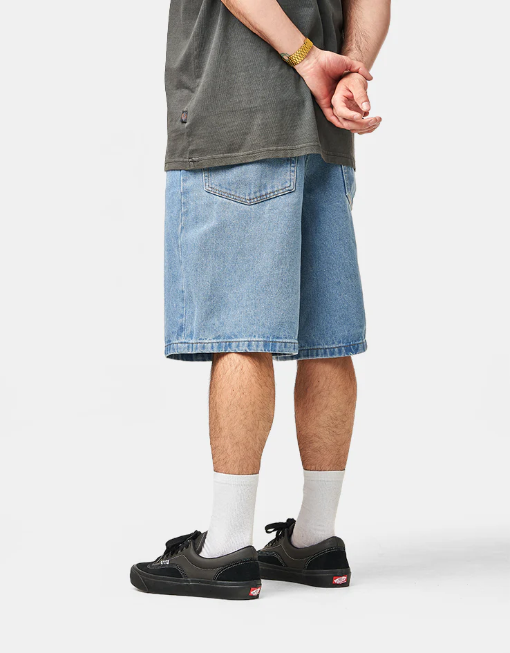 Vans Check-5 Baggy Denim Shorts - Stonewash Blue - Image 2