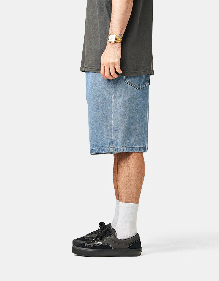 Vans Check-5 Baggy Denim Shorts - Stonewash Blue - Image 3