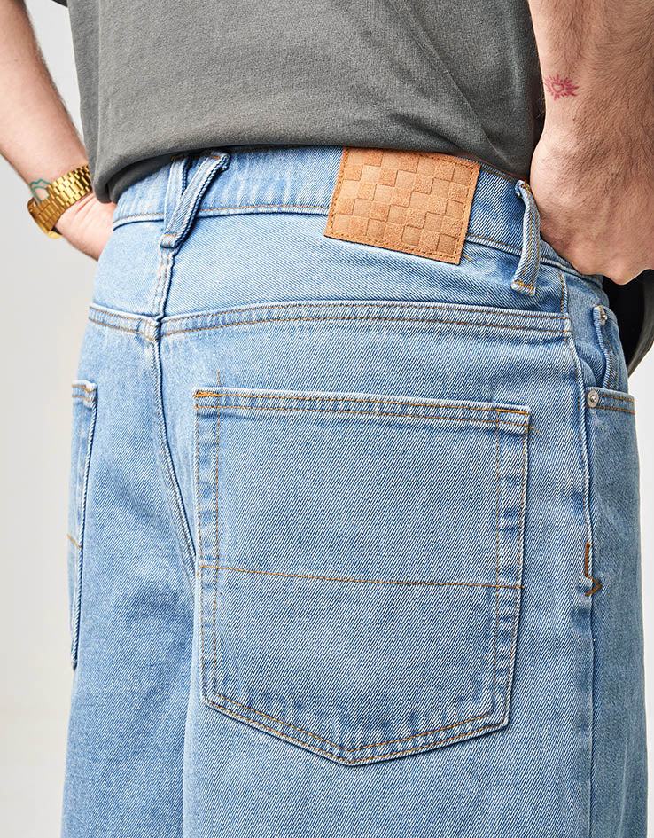 Vans Check-5 Baggy Denim Shorts - Stonewash Blue - Image 4