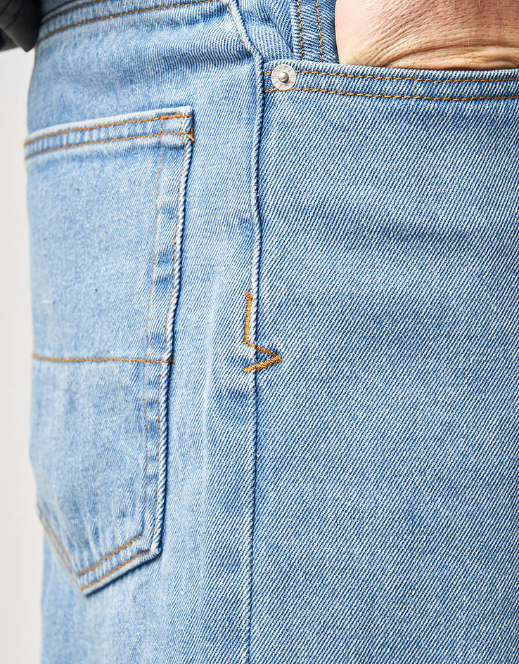 Vans Check-5 Baggy Denim Shorts - Stonewash Blue - Image 5