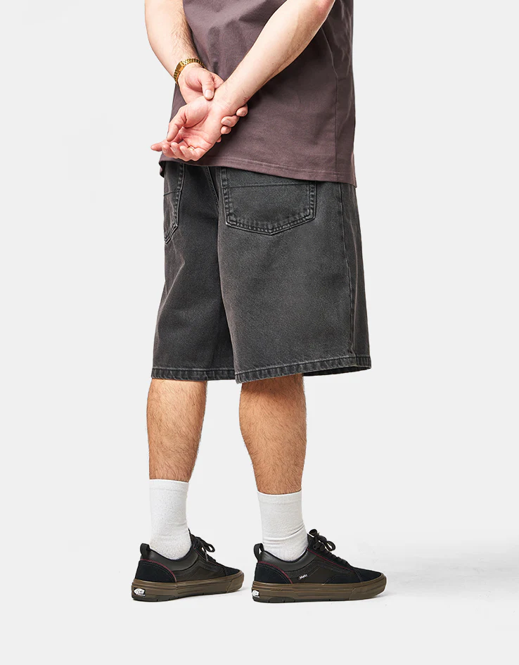 Vans Check-5 Baggy Denim Shorts - Washed Black - Image 2