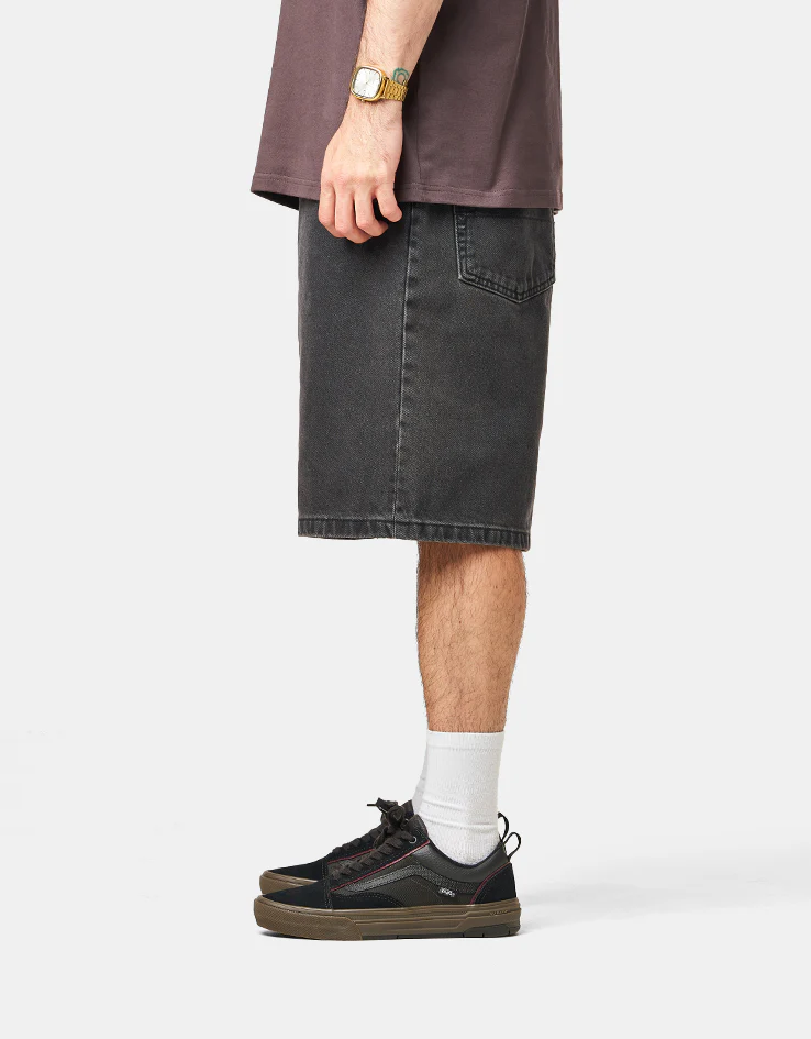 Vans Check-5 Baggy Denim Shorts - Washed Black - Image 3