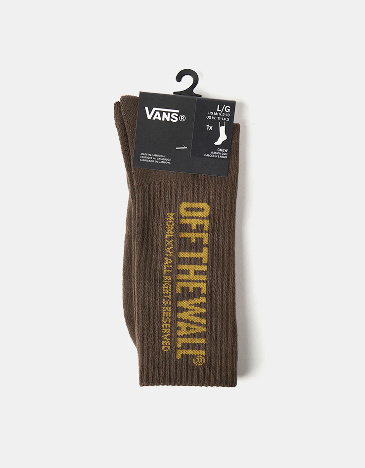 Vans Hovley Crew Socks - Coal Brown - Image 4