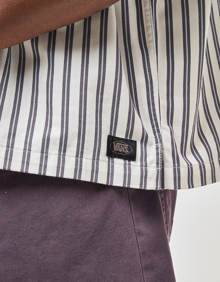 Vans LX Cropped Zip S/S Woven Shirt - White/Steel Shadow - Image 4