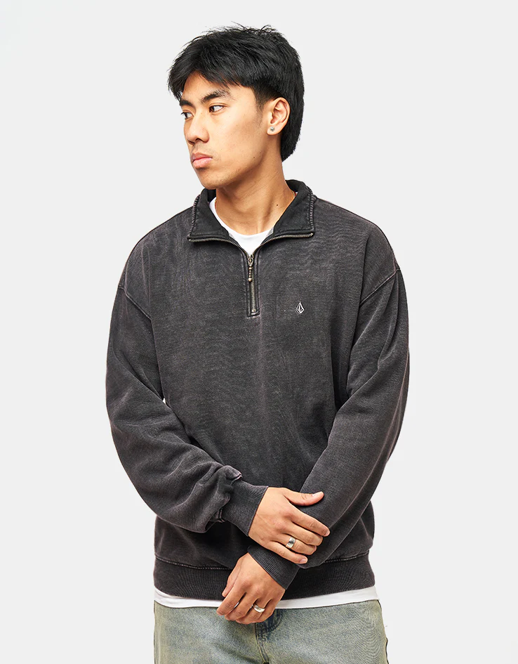 Volcom Single Stone Quarter Zip - Light Acid Black - Image 2