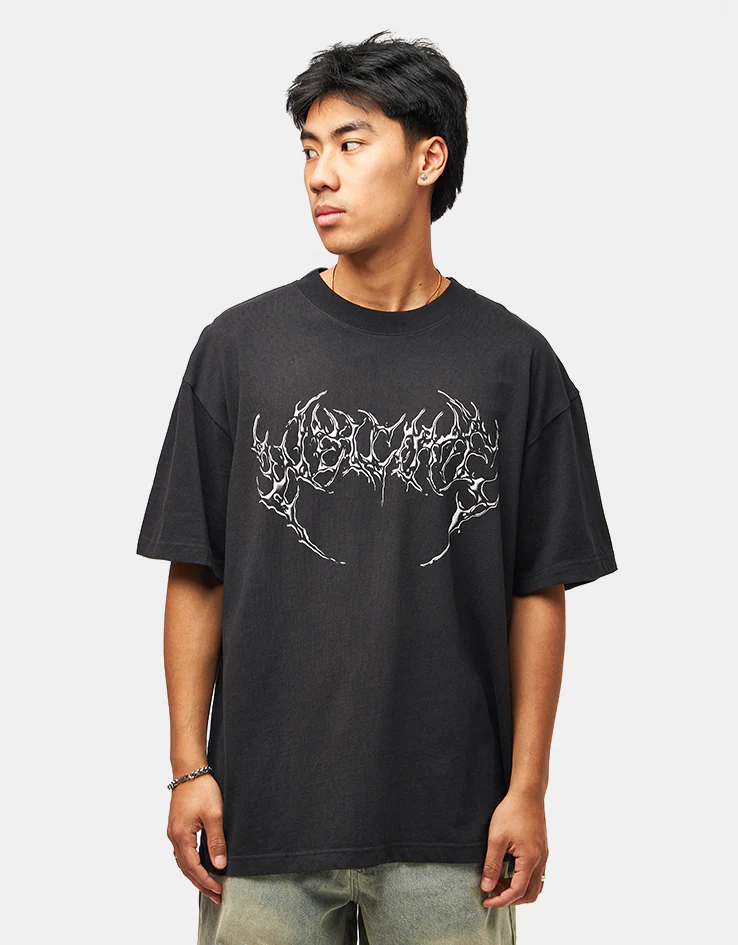 Welcome Chrome Fang Boxy Garment-Dyed T-Shirt - Black