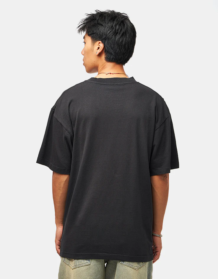 Welcome Chrome Fang Boxy Garment-Dyed T-Shirt - Black - Image 3